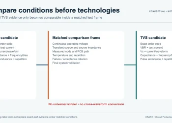 Matched-condition comparison framework for an MLV and a TVS diode