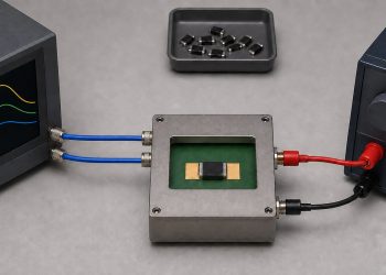 Single chip ferrite bead in a conceptual DC-bias impedance measurement fixture