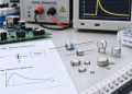 GDT devices with a surge generator and oscilloscope in a circuit-protection test setup