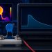 Disc MOV on a test fixture with a thermal image and a time-voltage withstand curve