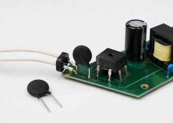 Black disc NTC inrush current limiter installed in series at a power supply input