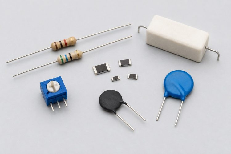 Fixed, SMD, wirewound, variable, thermistor and varistor resistor types