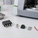 Electronic component package separated into metal, molding compound, plating and wire samples for material screening