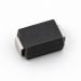 Unbranded black surface-mount TVS diode on a white background